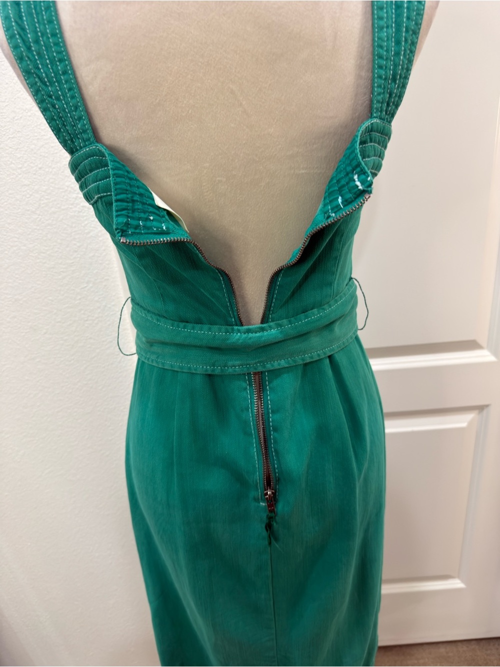 Maeve by Anthropologie Emerald Green Button-Front Midi Dress with Belt - Picture 6 of 12